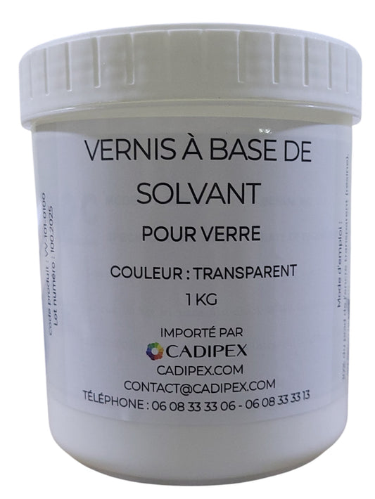 Vernis à base de solvent pour verre